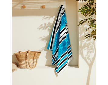 VELOUR23 CH_CH Byron Beach Towel  / Blue/ Navy/ White