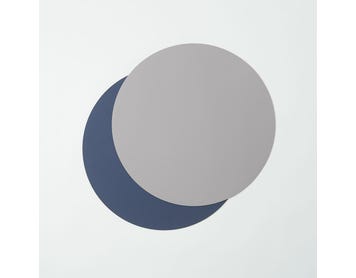 PEBBLE REVERSE PVC Placemat Round - Navy/Grey