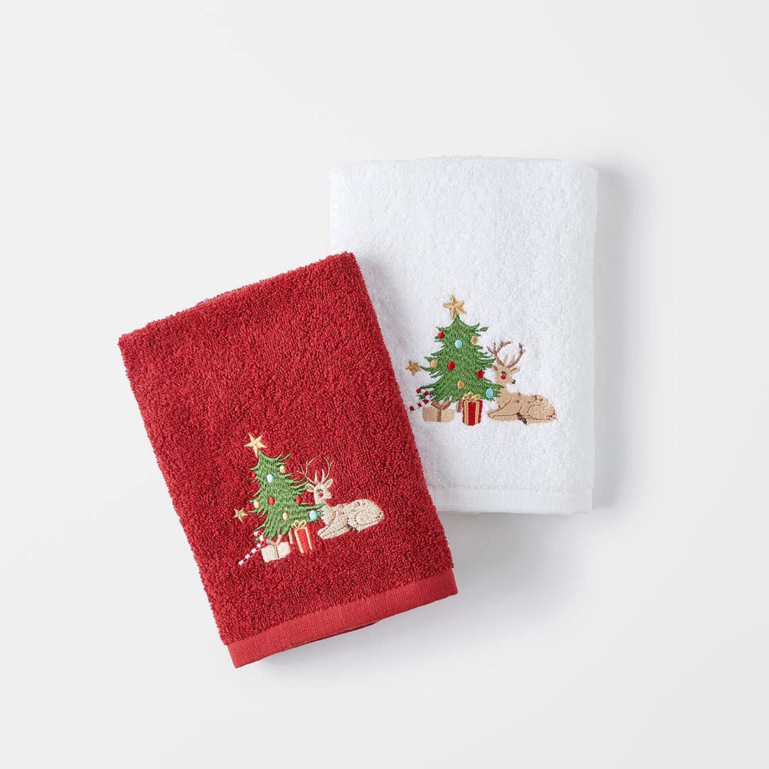 Shop Xmas Embroidered Tree And Reindeer Online Bed Bath N Table