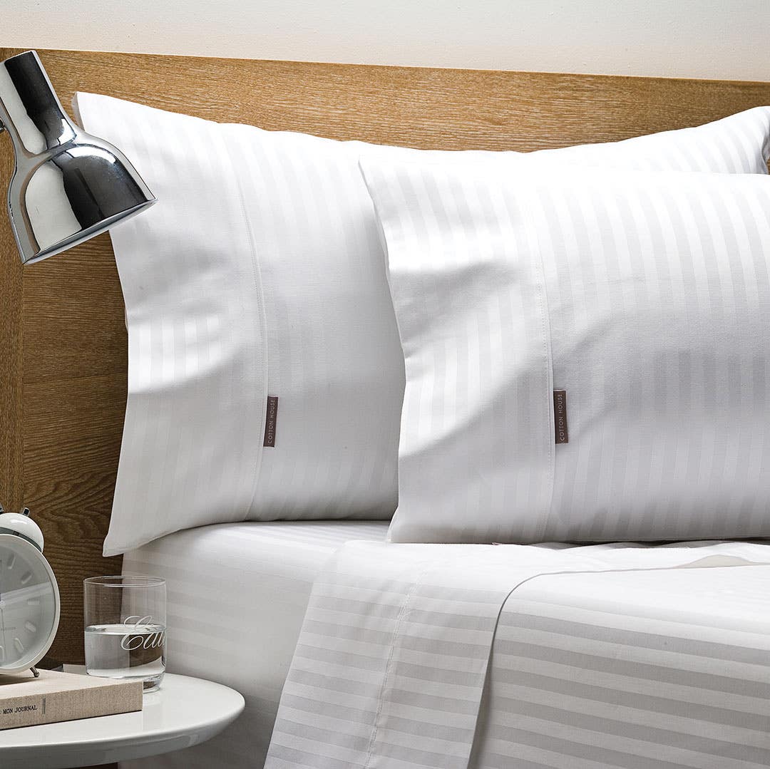 Buy Nassor Stripe Sheet Set White Online Bed Bath N Table