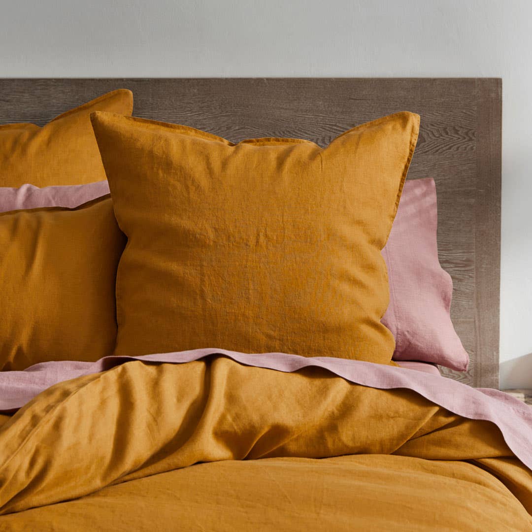 Mustard european top pillowcases