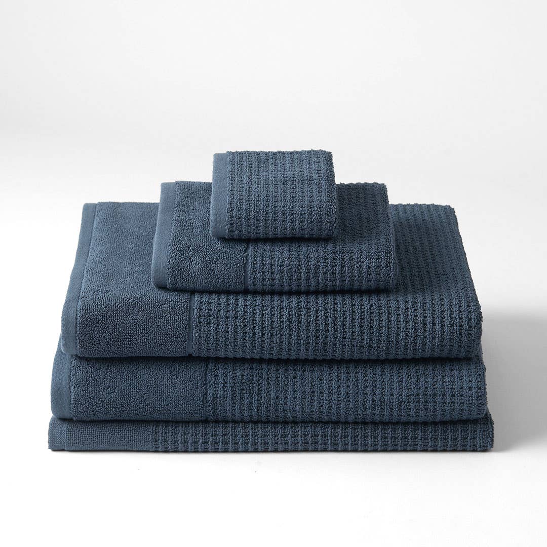 Buy Wythe Waffle Towels - Navy Online | Bed Bath N' Table