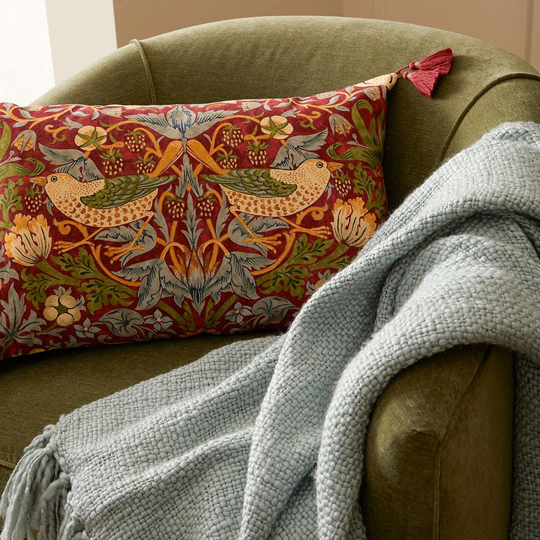 Shop Strawberry Thief Cushion Crimson Slate Online Bed Bath N Table