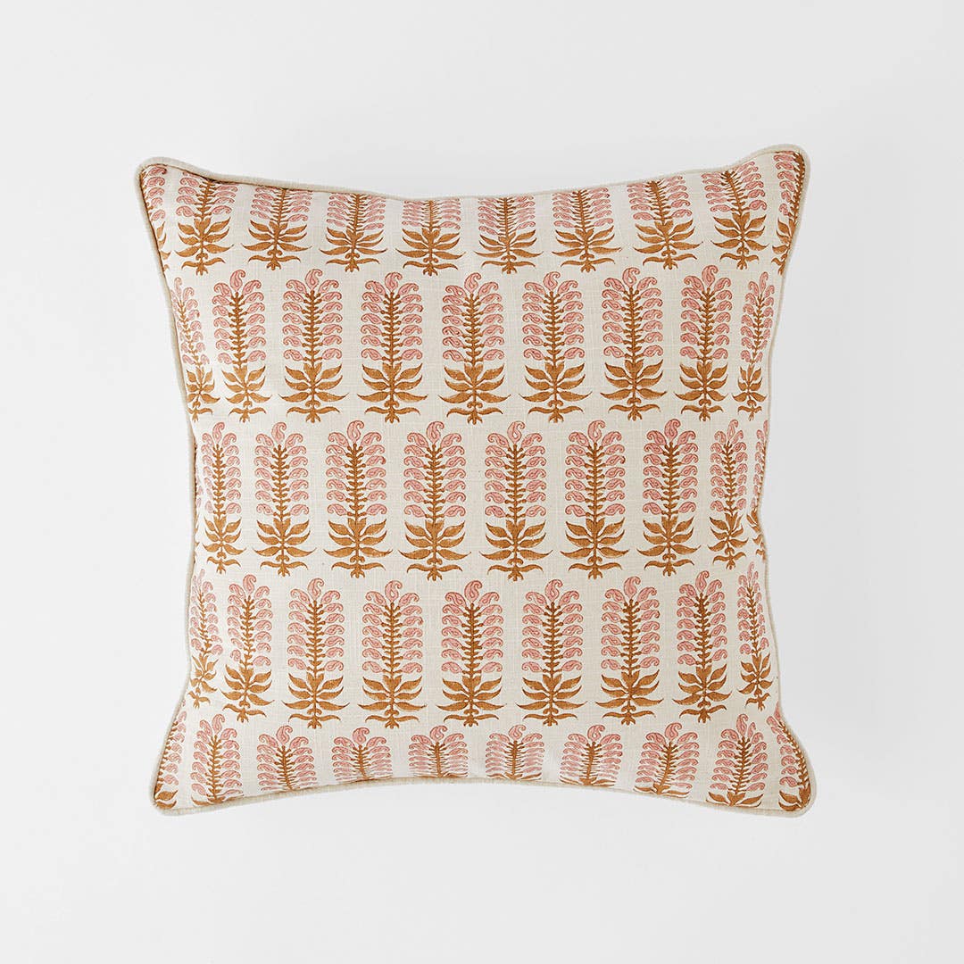 Shop Aarvi Wood Block Cushion Ochre Online Bed Bath N Table