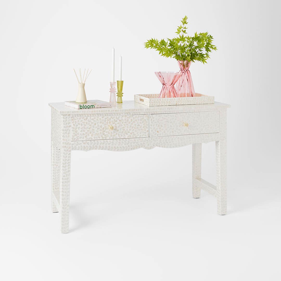 Shop Alice Inlay 2 Drawer Console Table Online | Bed Bath N' Table
