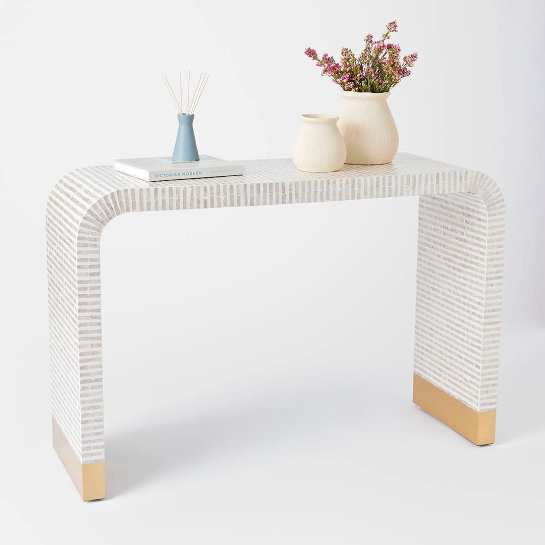 Shell Inlay Furniture Bone Inlay Console Table – Shell Pattern