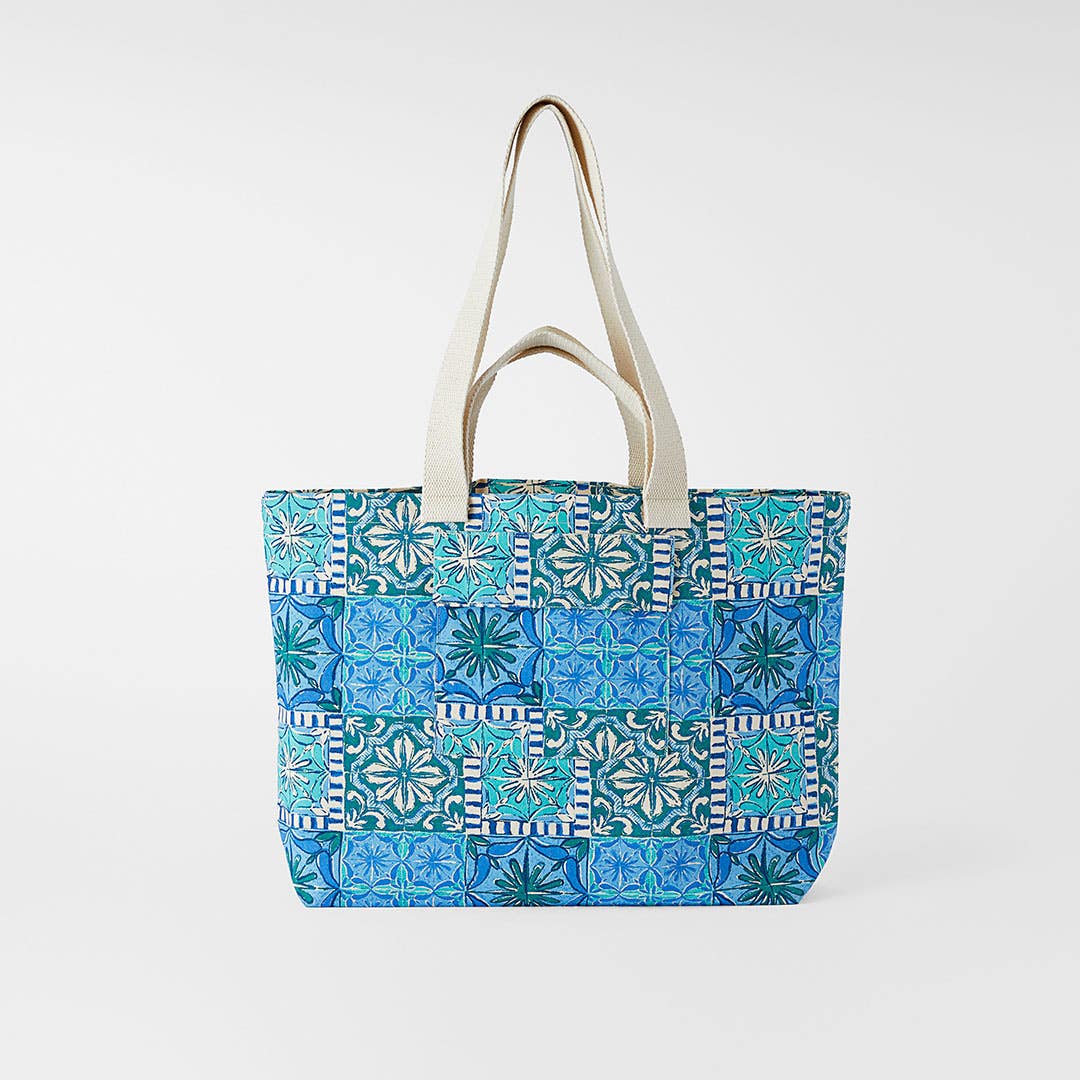 Isola Printed Tote Blue Multi
