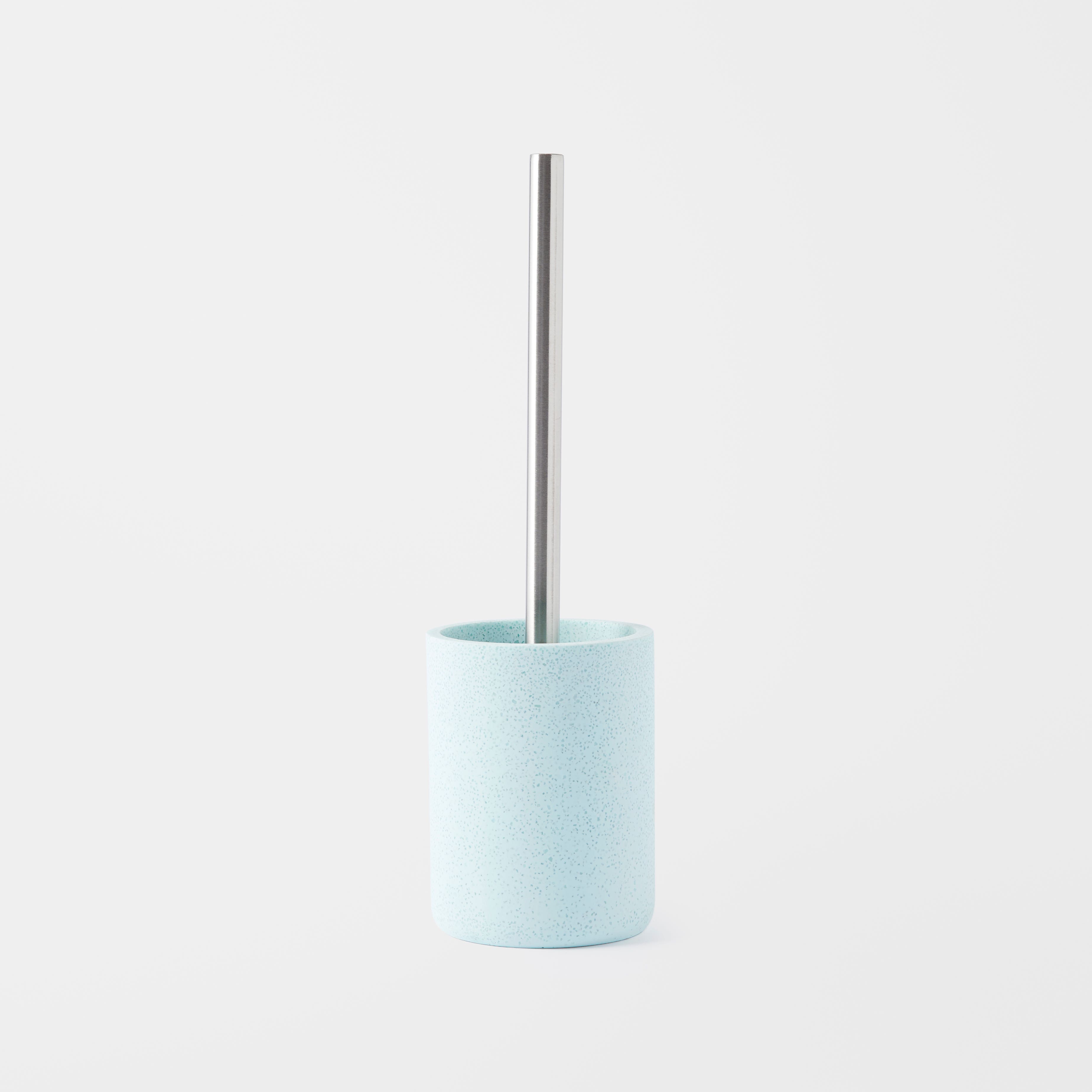 Blue toilet store brush