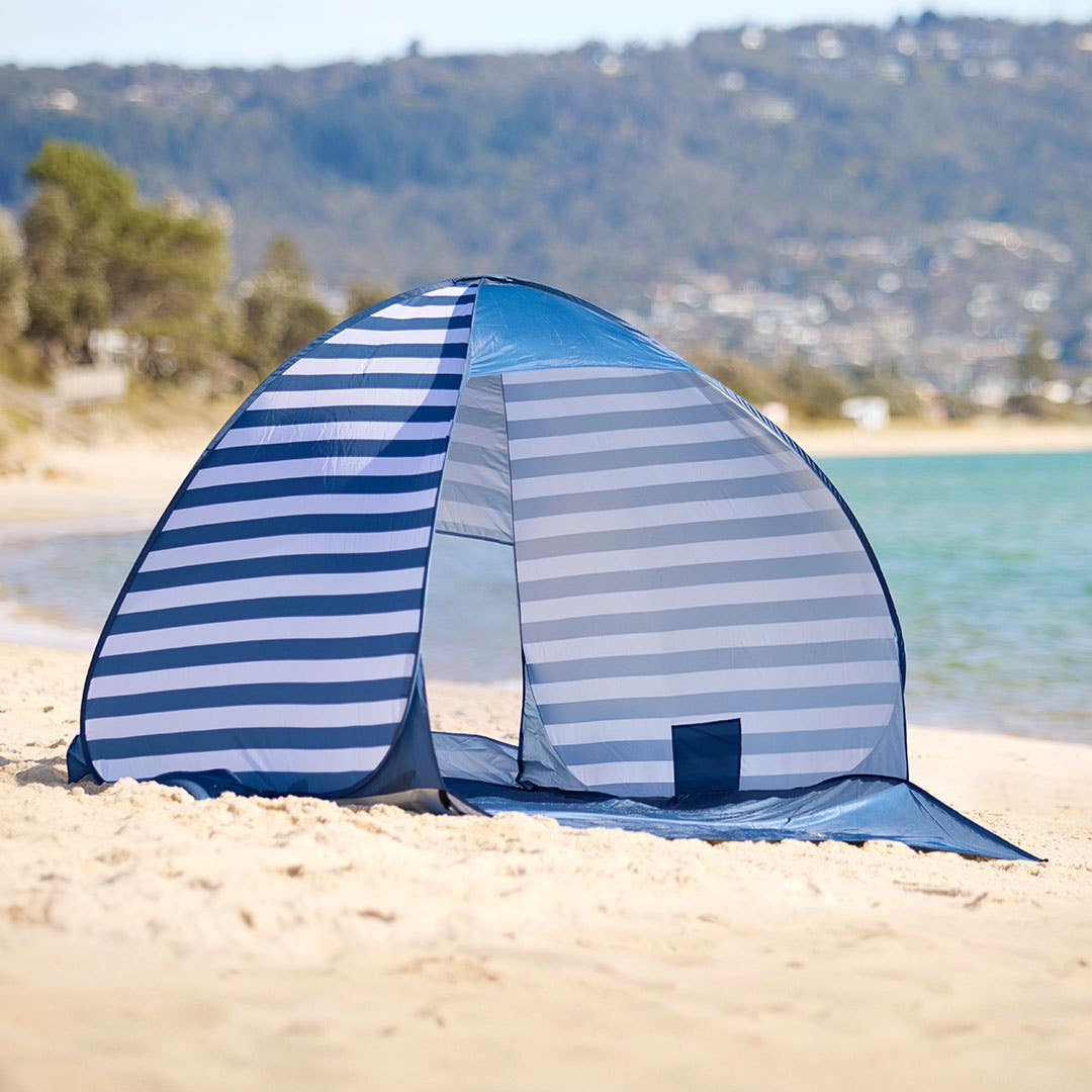 Striped beach tent cheap