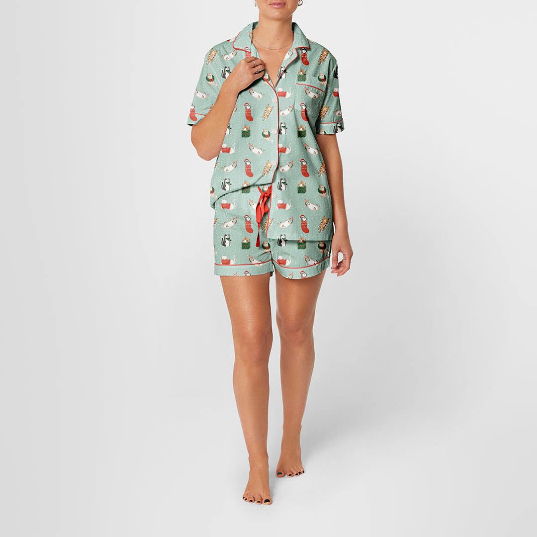 Shop Poppet Xmas Pyjamas Mint Red Online Bed Bath N Table