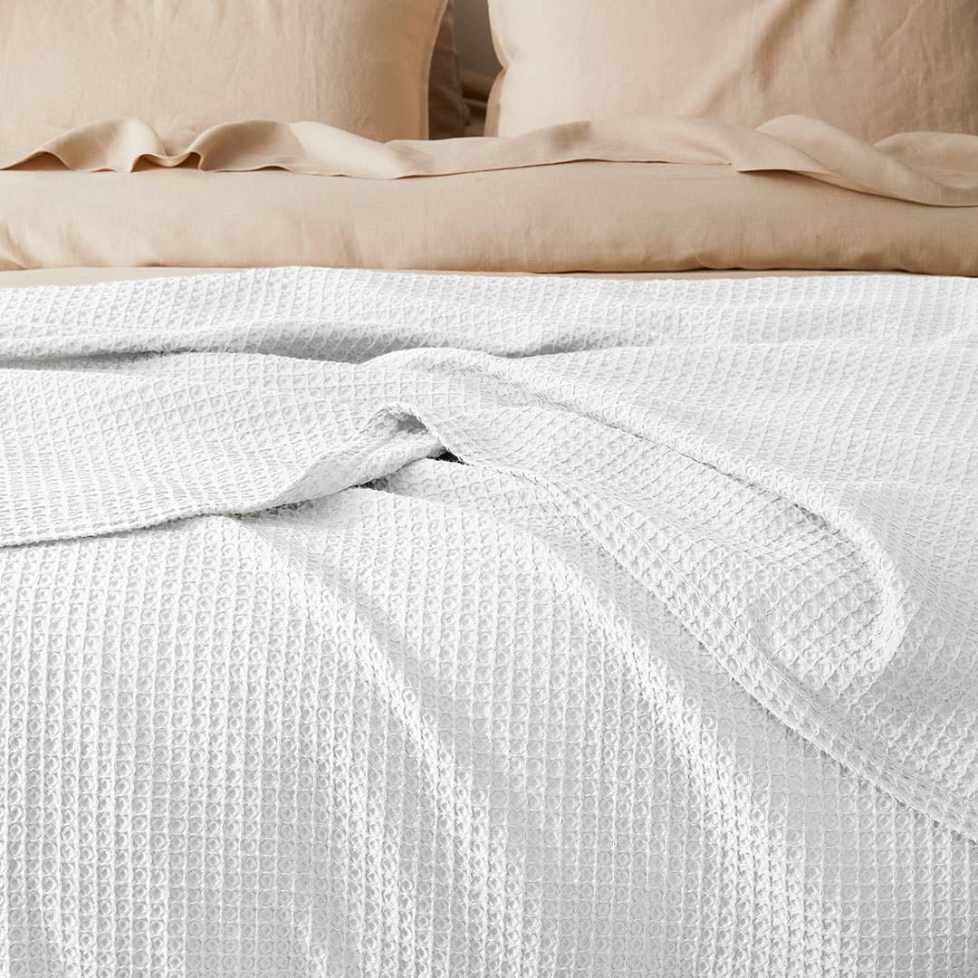 Shop Sebastian Waffle Blanket White Online Bed Bath N Table