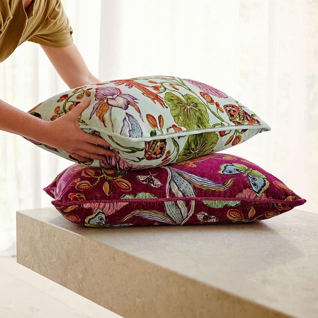 Shop Fiorella Cushion Mint Floral Online Bed Bath N Table