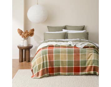 Naila Check Blanket - Green Check