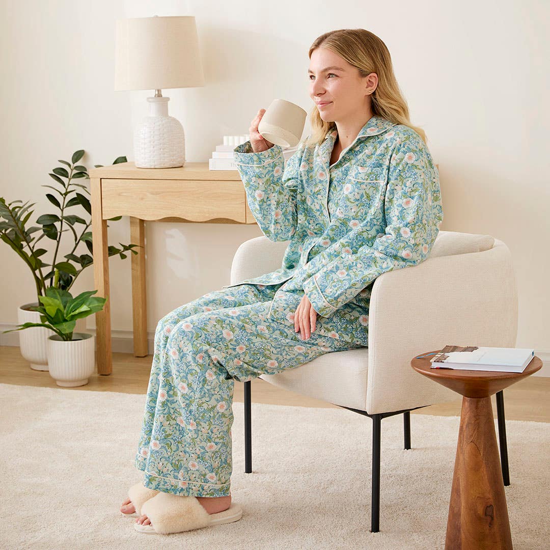 Shop Cordelia Flannelette Pyjamas - Green Online | Bed Bath N' Table
