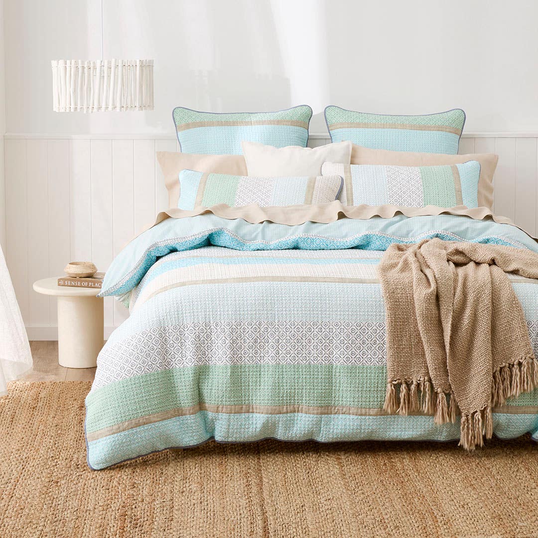 Buy Brennan Quilt Cover - Blue Online | Bed Bath N' Table