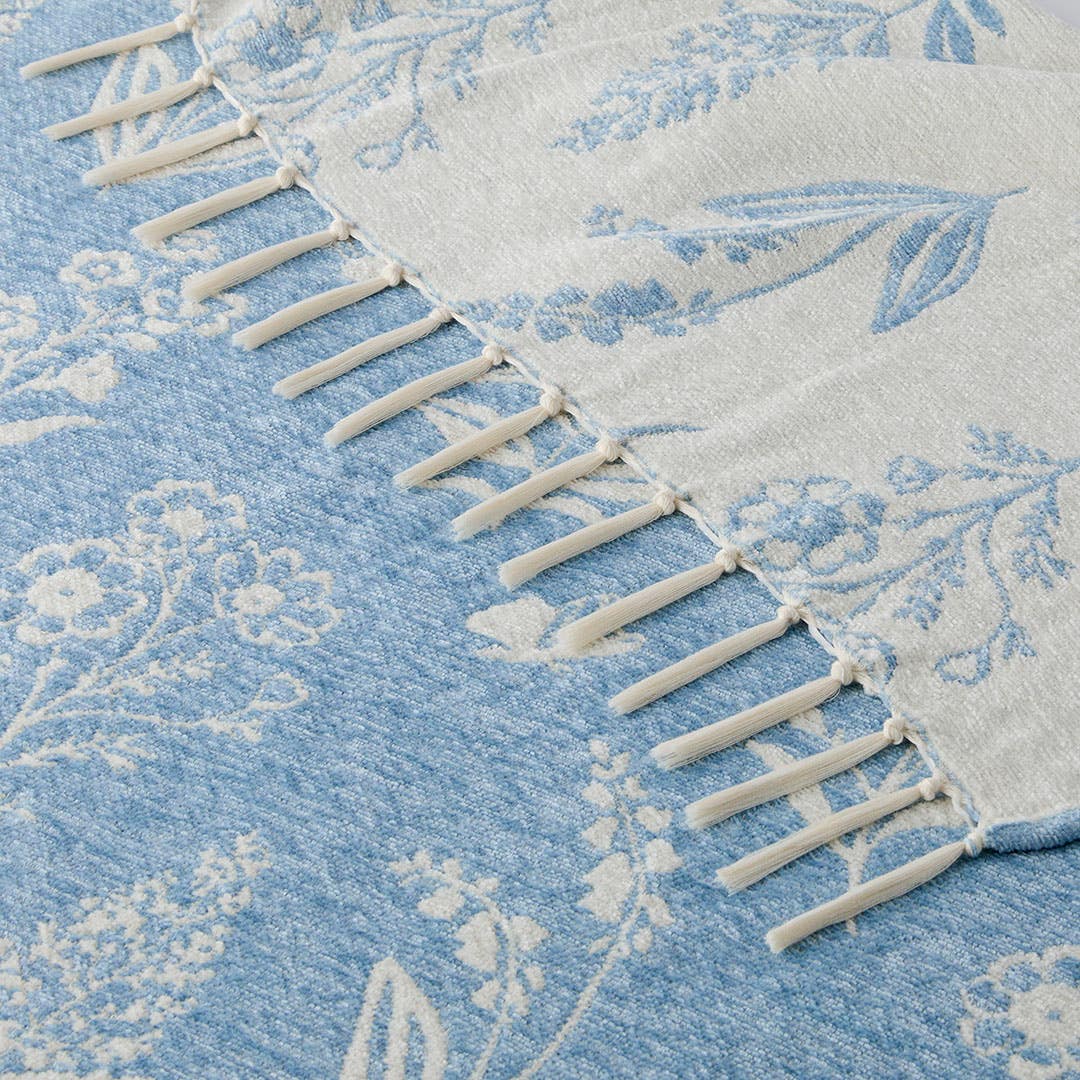 Shop Flora Botanical Throw - Soft Blue Online | Bed Bath N' Table