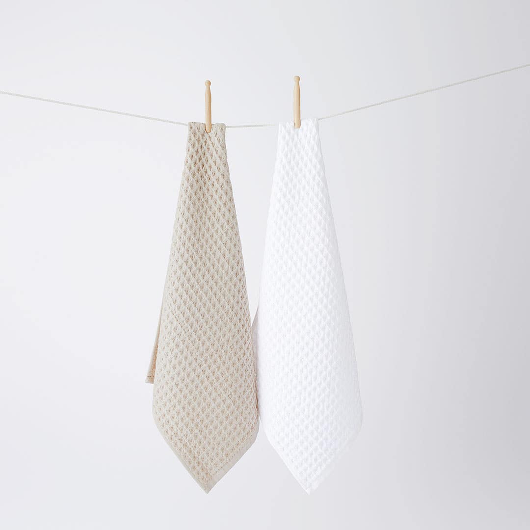 Waffle Tea Towel Set Of 2  - Oatmeal
