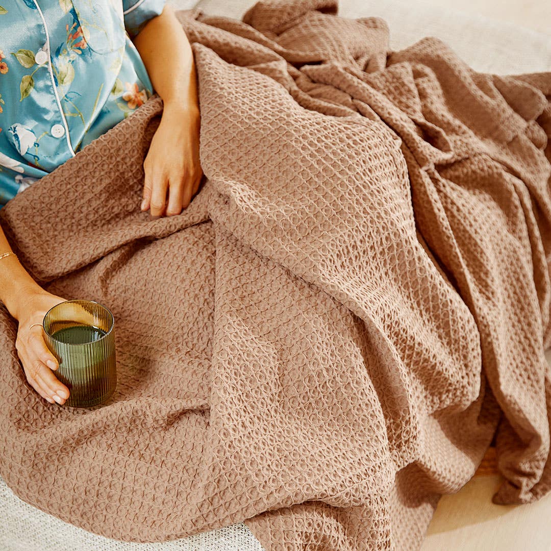 Shop Sebastian Waffle Blanket Clay Online Bed Bath N Table