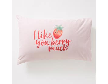 NOVELTY PC - I LIKE YOU BERRY MUCH Std Pcea - White
