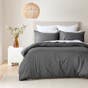 Peyton Quilt Cover Set - Charcoal