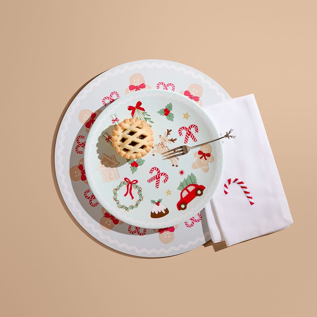 Melamine Holiday Icons Plate Set Of 4 - Mint